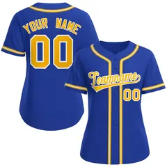 Women's Royal Gold-White Classic Baseball Jersey 1