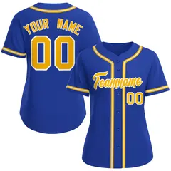 Women's Royal Gold-White Classic Baseball Jersey 1