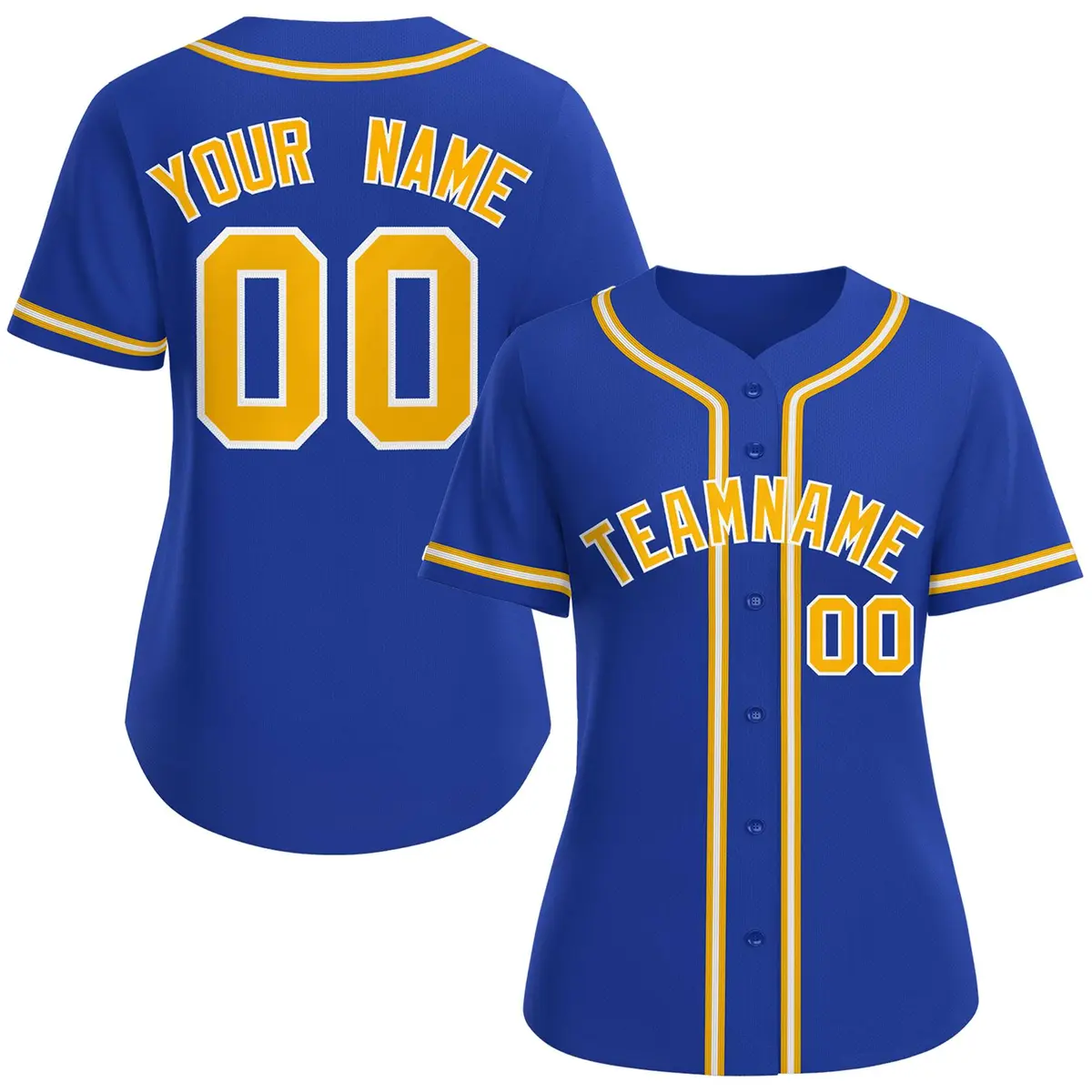 Women's Royal Gold-White Classic Baseball Jersey