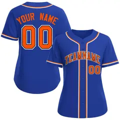 Women's Royal Orange-Black Classic Style Baseball Jersey
