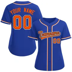 Women's Royal Orange-Black Classic Style Baseball Jersey