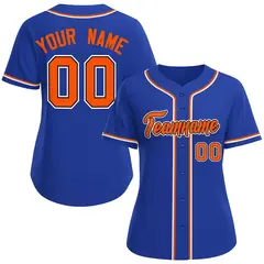 Women's Royal Orange-Black Classic Style Baseball Jersey