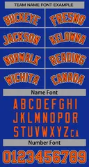 Women's Royal Orange-Black Classic Style Baseball Jersey 5