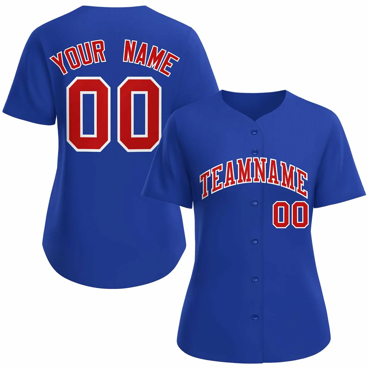 Women's Royal Red White Classic Baseball Jersey
