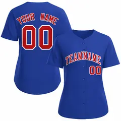 Women's Royal Red White Classic Baseball Jersey 1