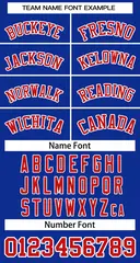 Women's Royal Red White Classic Baseball Jersey 5