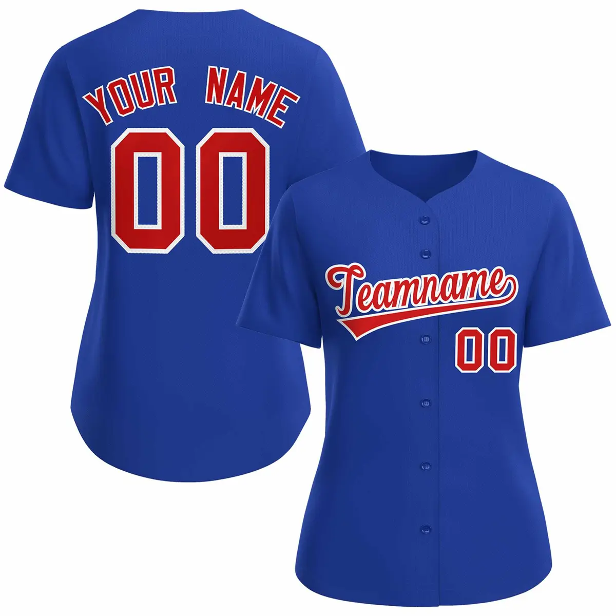 Women's Royal Red White Classic Baseball Jersey