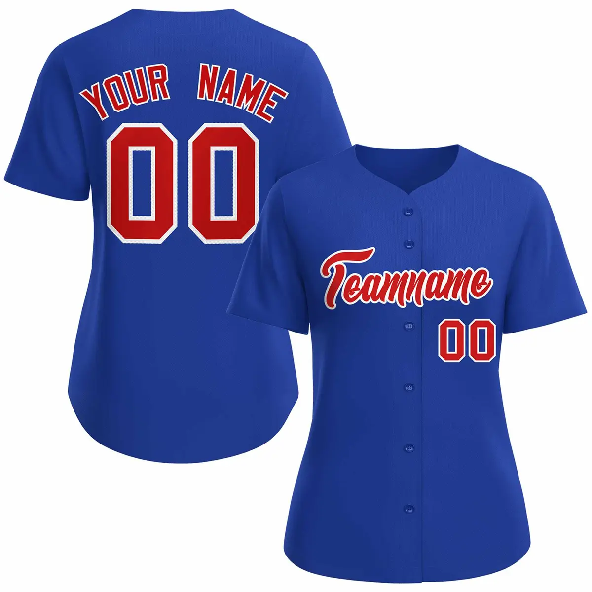Women's Royal Red White Classic Baseball Jersey