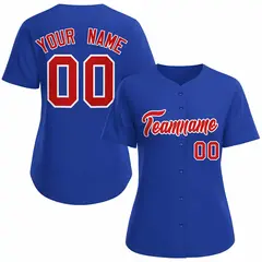 Women's Royal Red White Classic Baseball Jersey 1