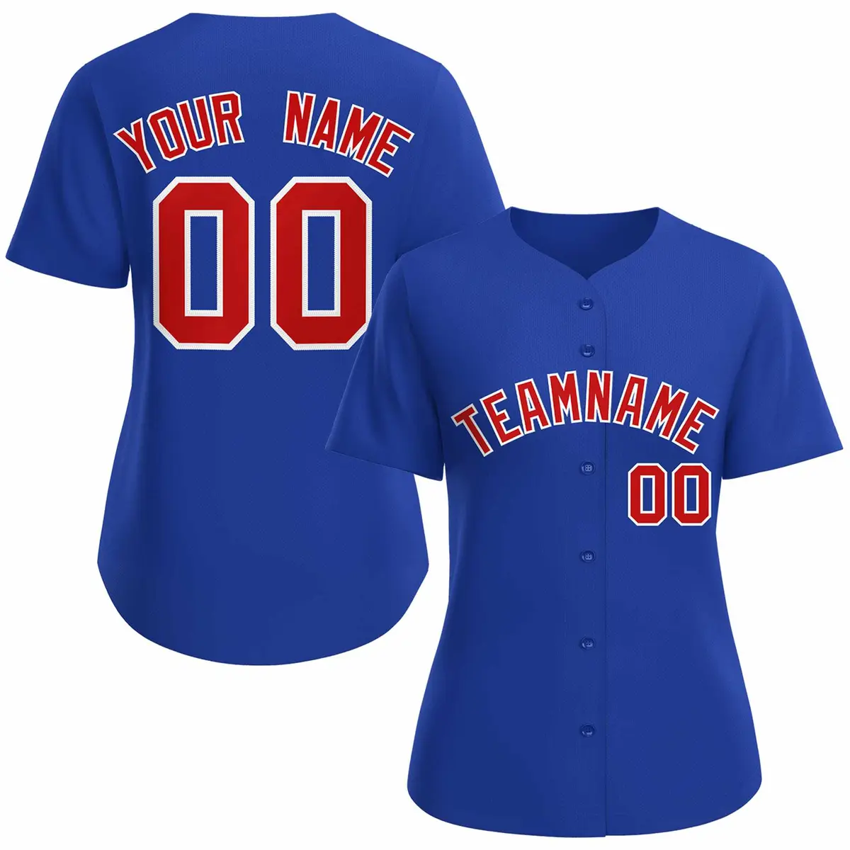 Women's Royal Red White Classic Baseball Jersey