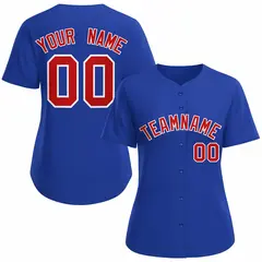 Women's Royal Red White Classic Baseball Jersey 1