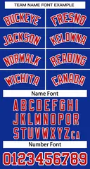 Women's Royal Red White Classic Baseball Jersey 5