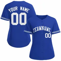Women's Royal White Classic Baseball Jersey 1