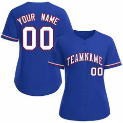 Women's Royal White Classic Baseball Jersey 1