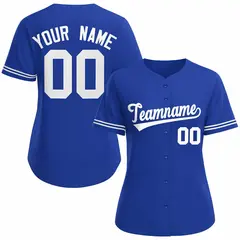 Women's Royal White Classic Baseball Jersey 1