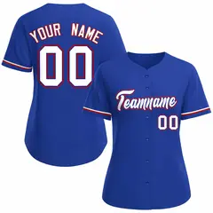 Women's Royal White Classic Baseball Jersey 1