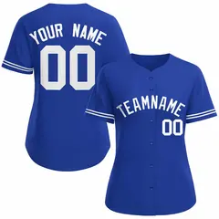 Women's Royal White Classic Baseball Jersey 1