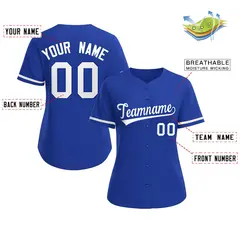 Women's Royal White-Royal Classic Baseball Jersey 2