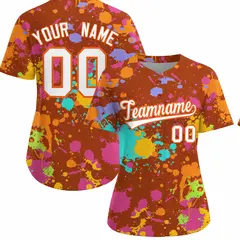 Women's Texas Orange Graffiti Fashion Baseball Jersey 1