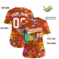 Women's Texas Orange Graffiti Fashion Baseball Jersey 2