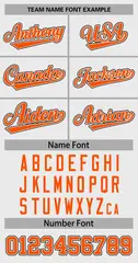 Women's White Orange-White Classic Style Baseball Jersey 5