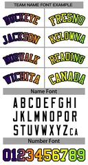 Women's White Purple-Black Gradient Fashion Baseball Jersey 5