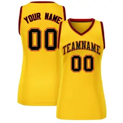 Women's Yellow Black-Red Classic Mesh Basketball Jersey