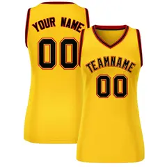 Women's Yellow Black-Red Classic Mesh Basketball Jersey