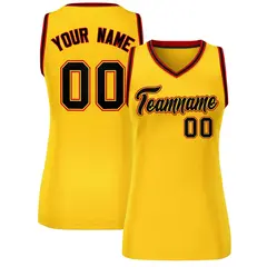 Women's Yellow Black-Red Classic Mesh Basketball Jersey