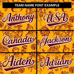Yellow 3D Graffiti Pattern Baseball Jersey 3