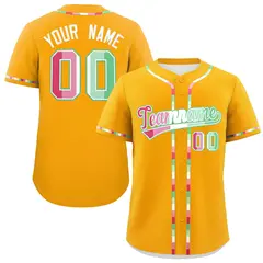 Yellow Abrosexual Pride Month Baseball Jersey 1