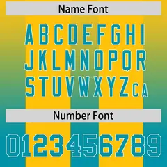 Yellow Aqua Gradient Vertical Stripe Fashion Football Jersey 4