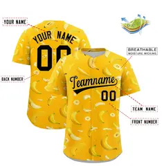 Yellow Banana Graffiti Pattern Fashion Baseball Jersey 2