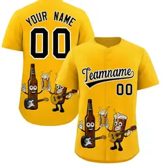 Yellow Beer Day Parties Baseball Jersey