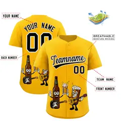 Yellow Beer Day Parties Baseball Jersey 2