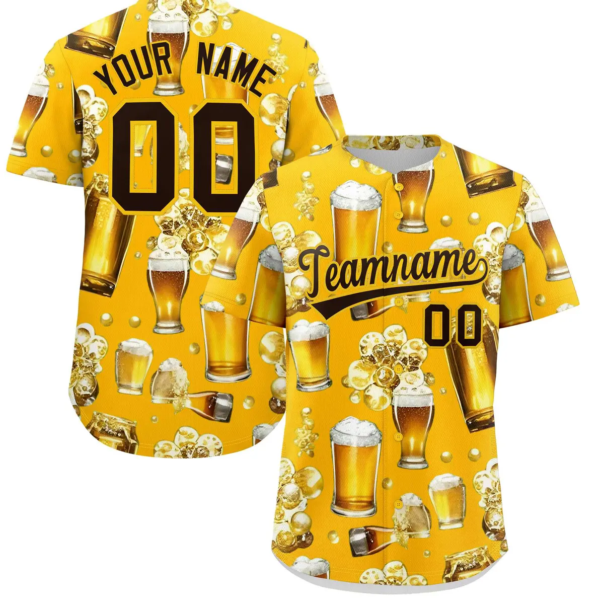 Yellow Beer Day Parties Baseball Jersey