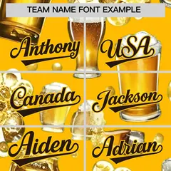 Yellow Beer Day Parties Baseball Jersey 3