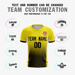 Yellow Black Athletic Sport Soccer Jersey 3