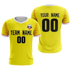 Yellow Black Athletic Sport Soccer Jersey 1