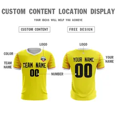 Yellow Black Athletic Sport Soccer Jersey 2