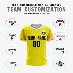 Yellow Black Athletic Sport Soccer Jersey 3