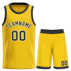 Yellow Black Bull Classic Sets Basketball Jersey 1