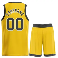 Yellow Black Bull Classic Sets Basketball Jersey 2