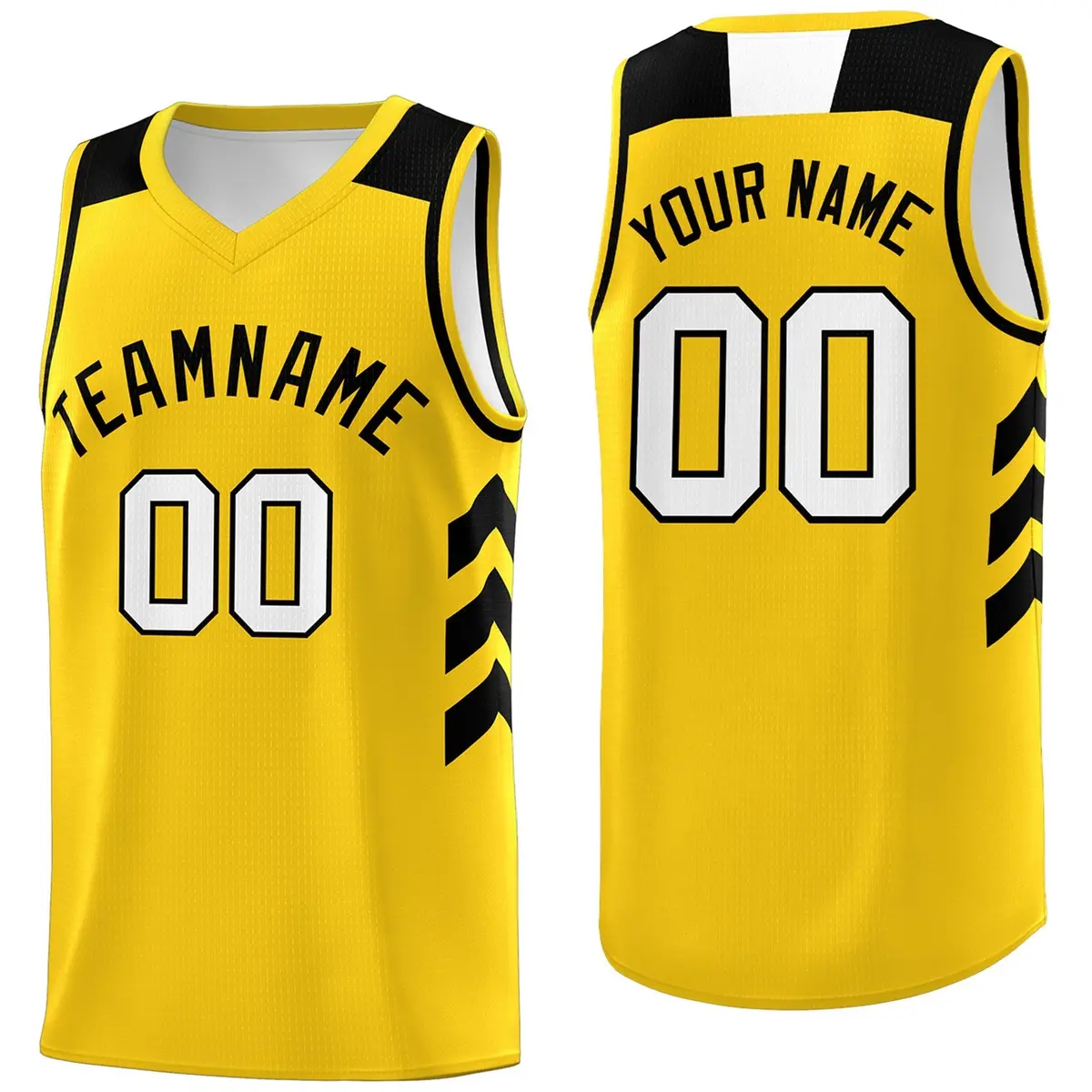 Men's Yellow Black Classic Athletic Basketball Jersey