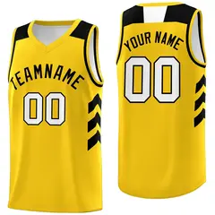 Yellow Black Classic Athletic Basketball Jersey