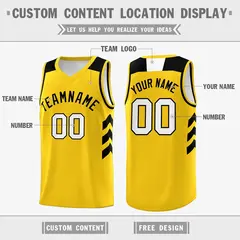 Men's Yellow Black Classic Athletic Basketball Jersey 2