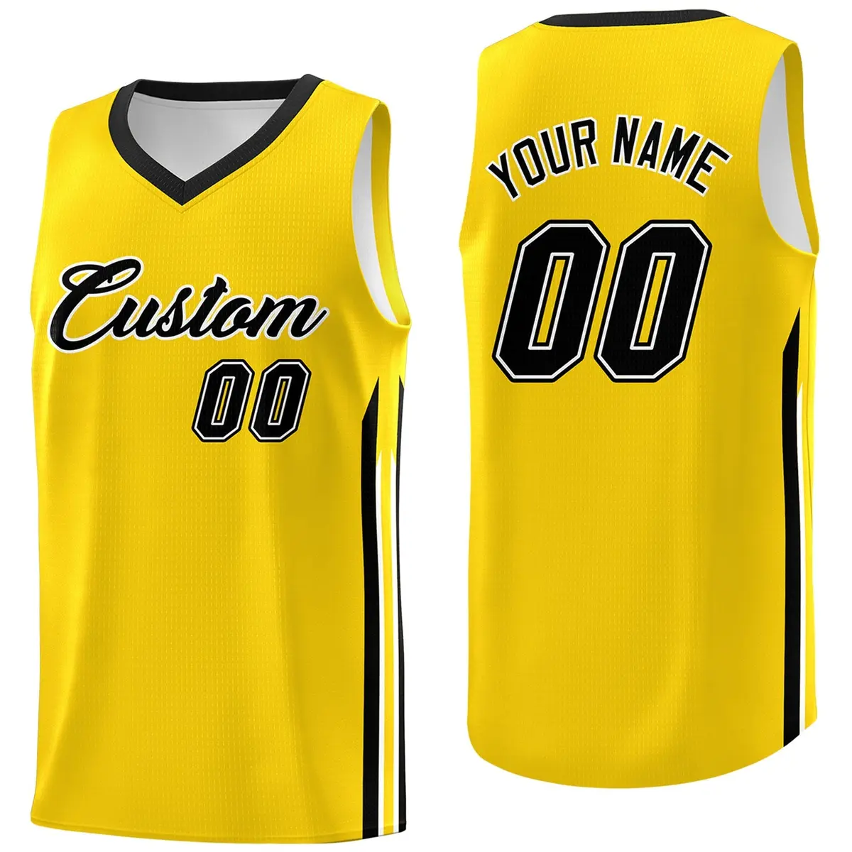 Yellow Black Classic Athletic Basketball Jersey