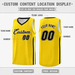 Yellow Black Classic Athletic Basketball Jersey 2