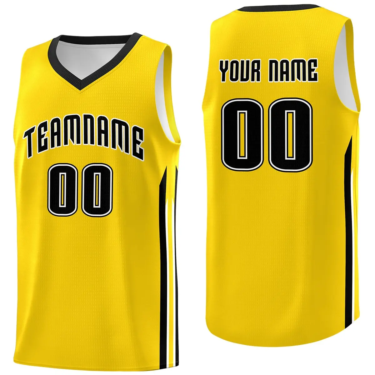 Yellow Black Classic Athletic Basketball Jersey