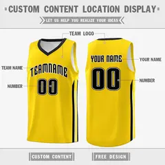 Yellow Black Classic Athletic Basketball Jersey 2
